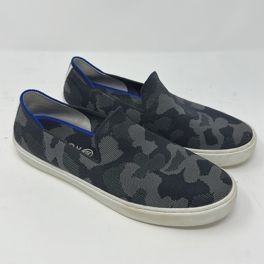 Rothy's Black Camo Slip On Sneakers Size 10